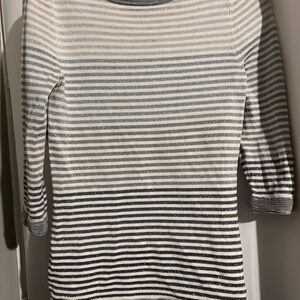 Striped Silver and Gray Sweater